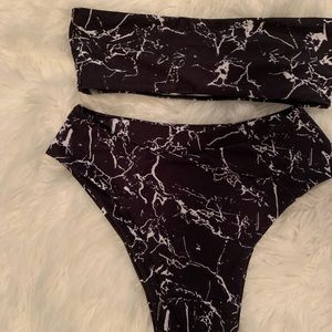 ✨Black Marble Bandeau Bikini✨